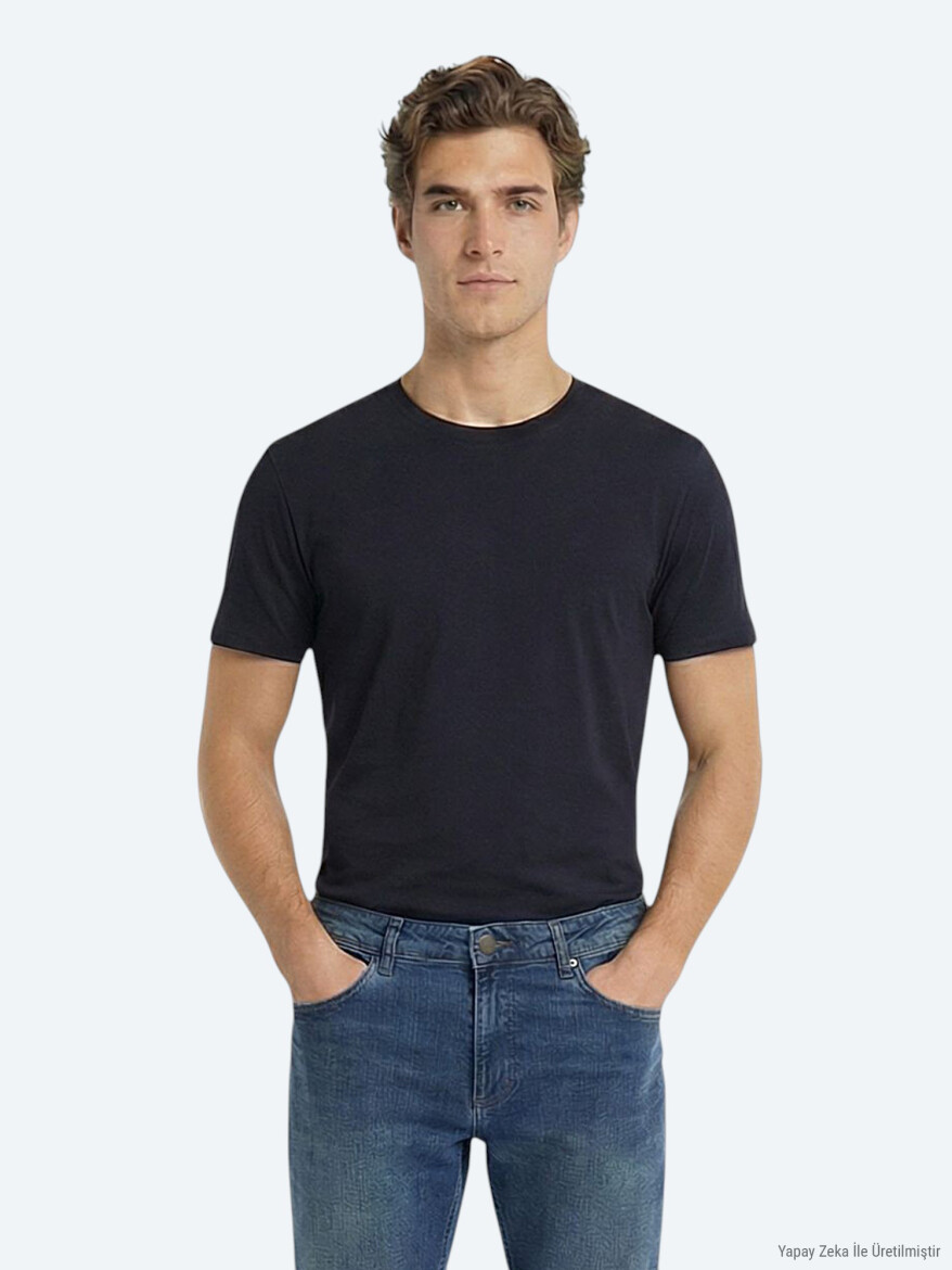 Çok Renkli 5'li Düz %100 Pamuk T-Shirt - KİP