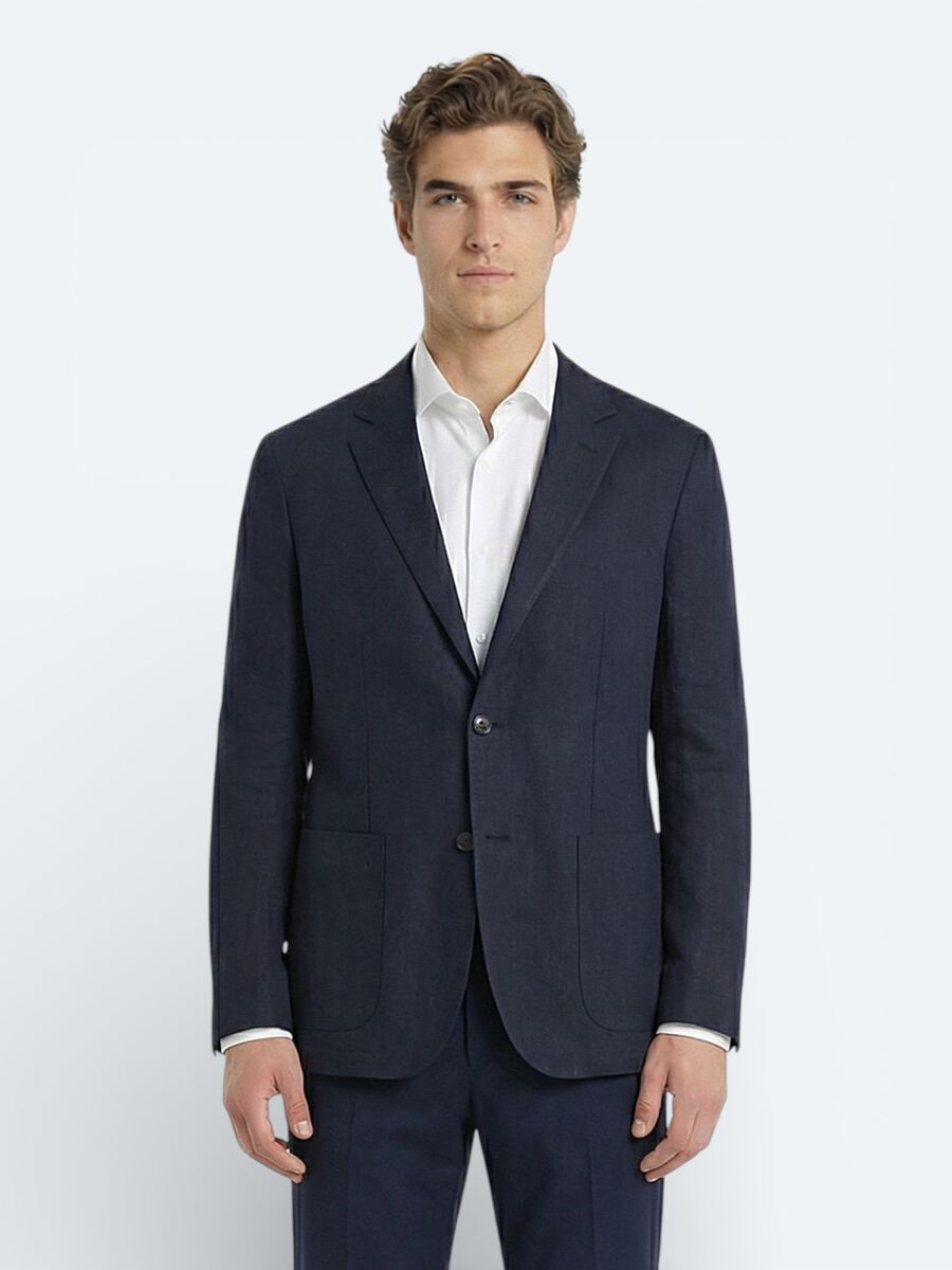 Colourful Micro Modern Fit 100% Linen Jacket - 3