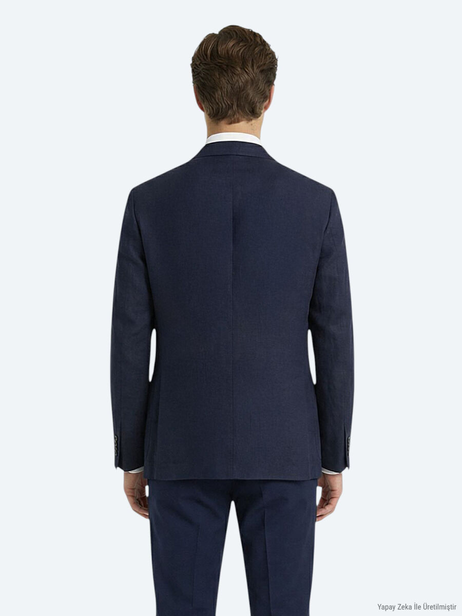 Colourful Micro Modern Fit 100% Linen Jacket - 4
