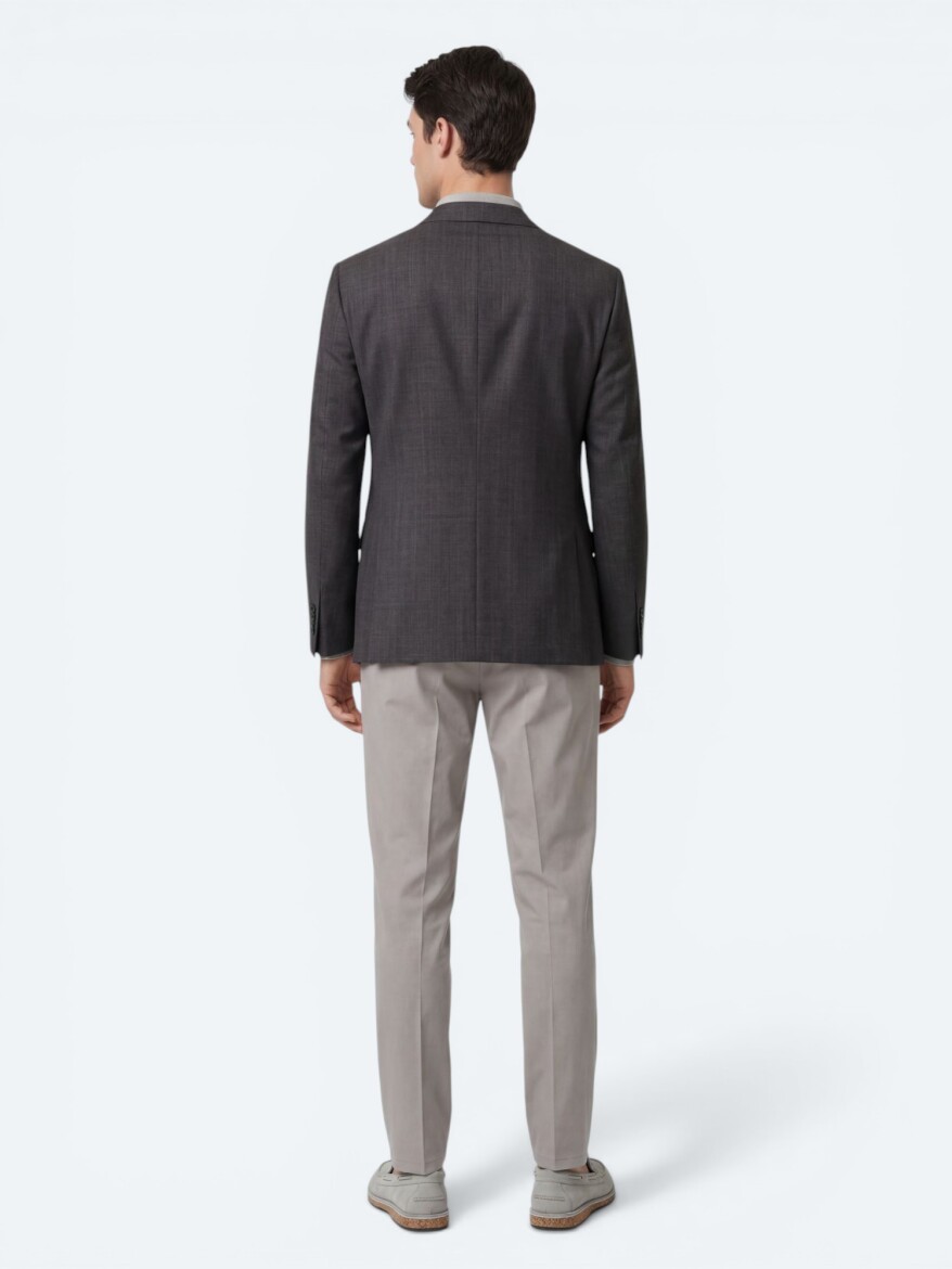 Colourful Micro Modern Fit Wool Blended Jacket - 5
