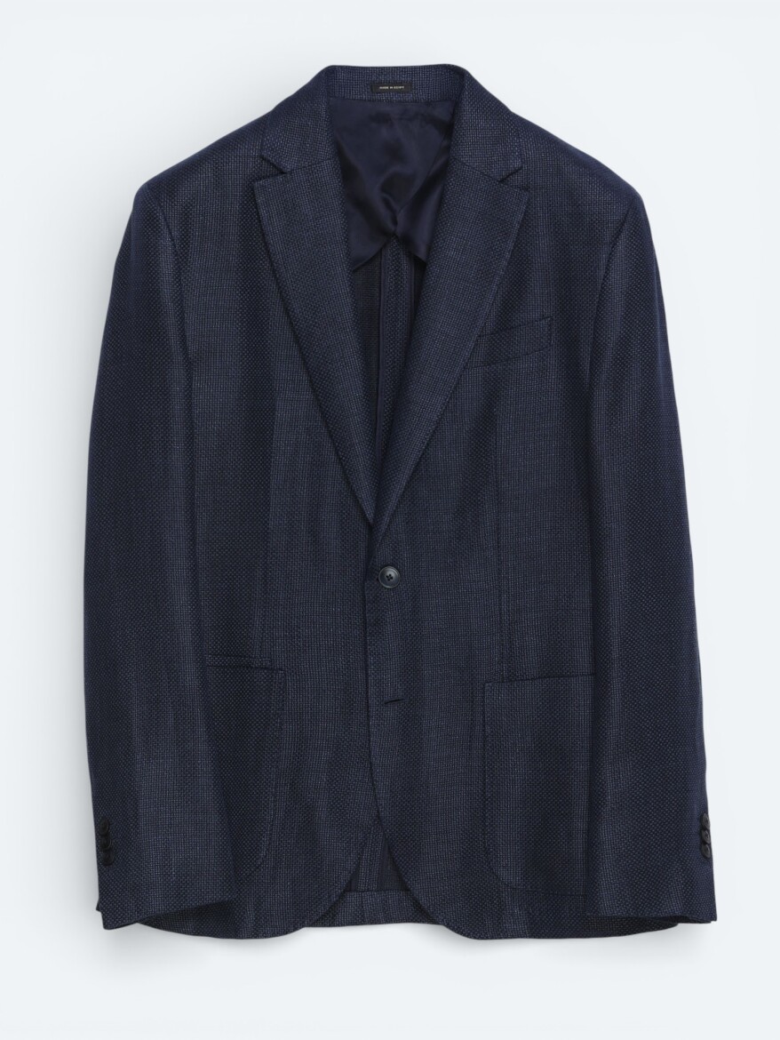 Colourful Micro Modern Fit Wool Blended Jacket - 1