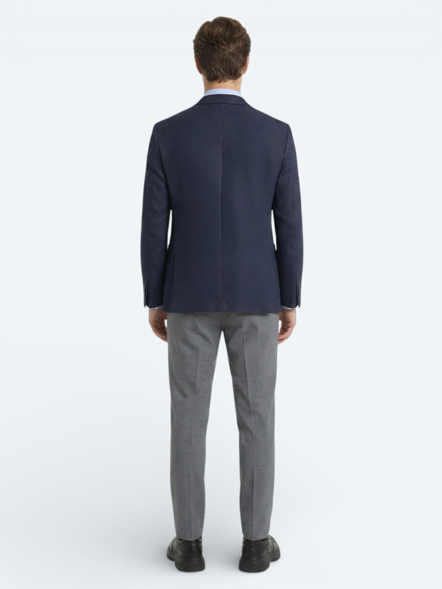 Colourful Micro Modern Fit Wool Blended Jacket - 4