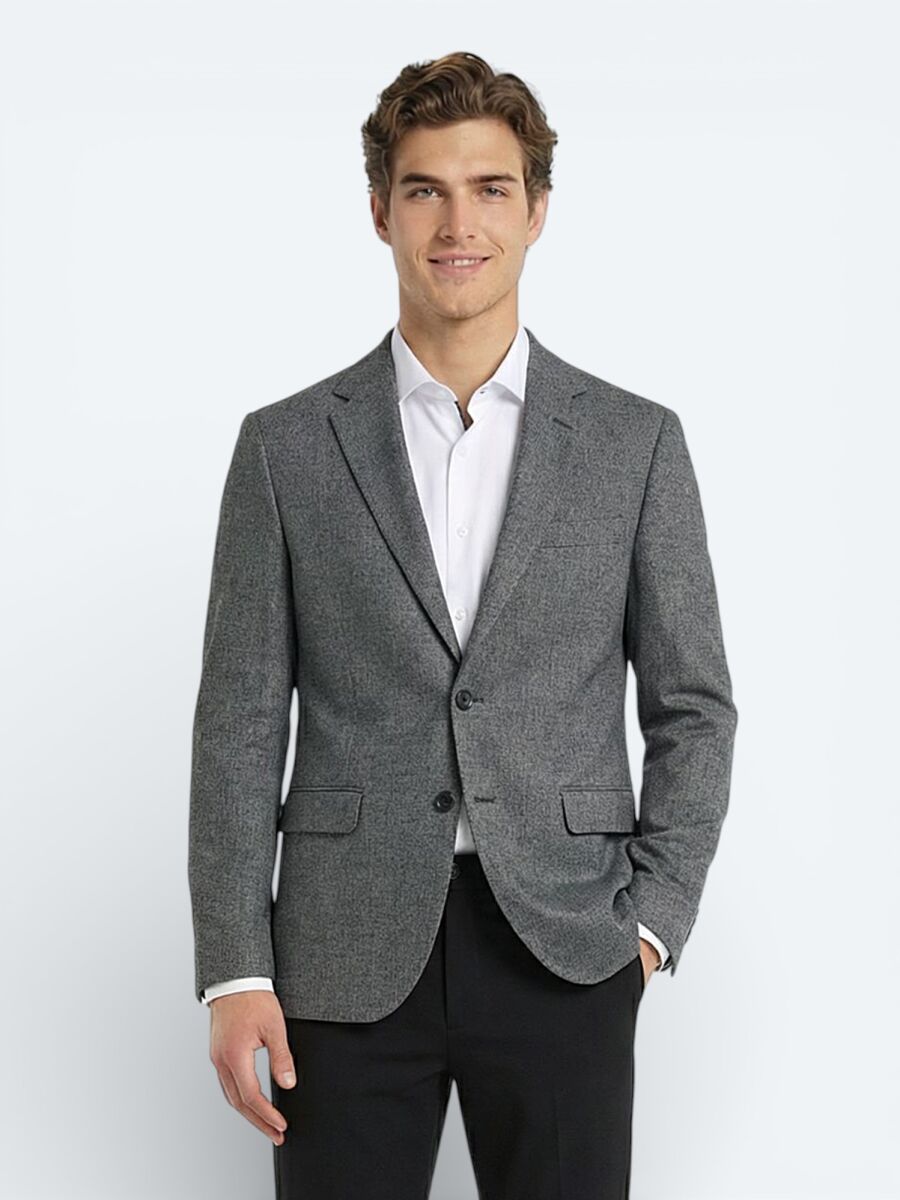 Colourful Micro Modern Fit Wool Blended Jacket - 1