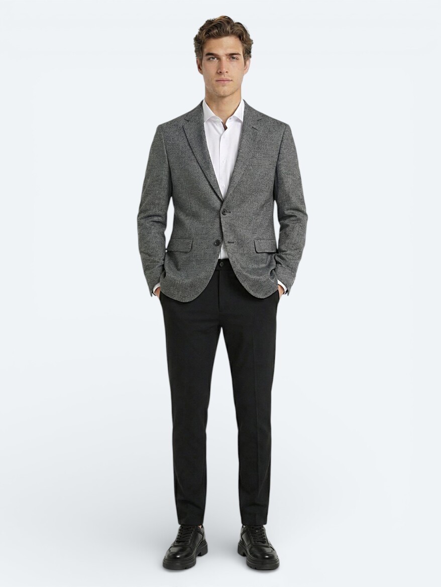 Colourful Micro Modern Fit Wool Blended Jacket - 2