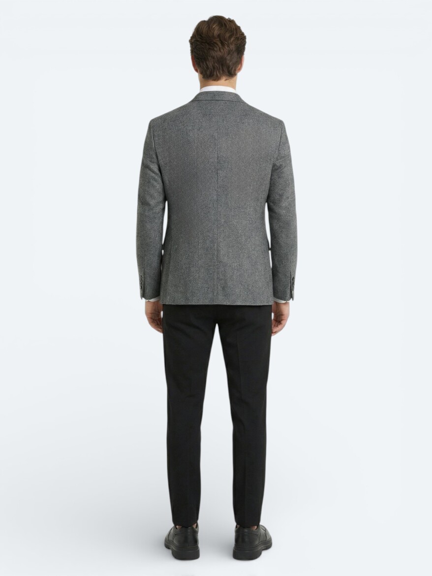 Colourful Micro Modern Fit Wool Blended Jacket - 4