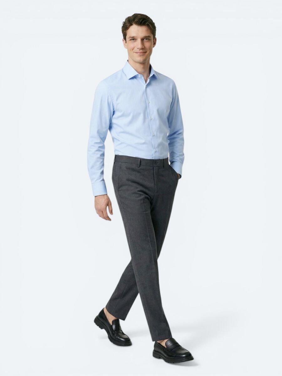 Colourful Weaving Fitted Fit Classical Wool Blended Trousers - 3