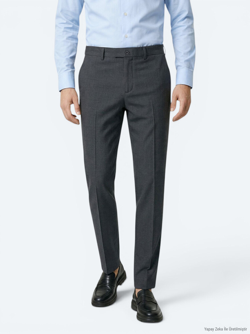 Colourful Weaving Fitted Fit Classical Wool Blended Trousers - KİP