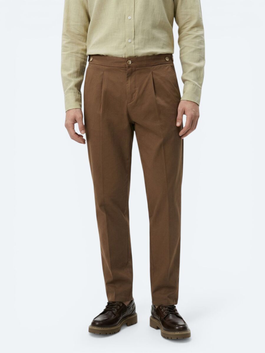 Copper Weaving Regular Fit Casual Cotton Blended Trousers - 2