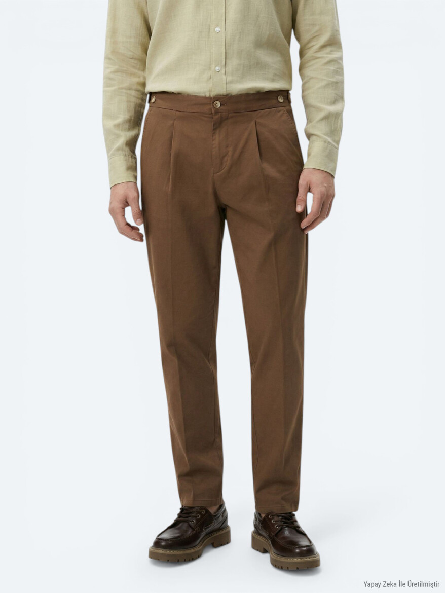 Copper Weaving Regular Fit Casual Cotton Blended Trousers - 2