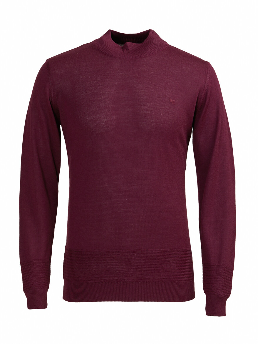 Damson Color Knitwear Sweatshirt - 1