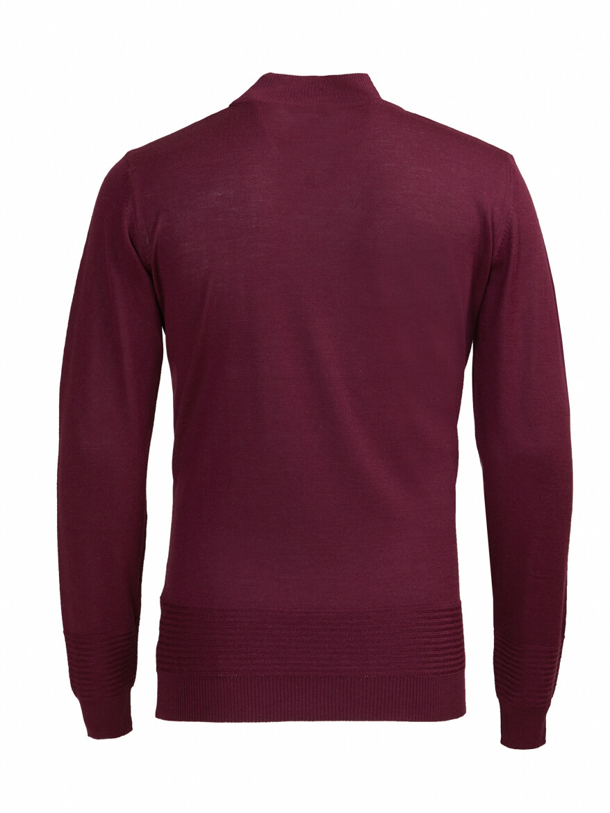 Damson Color Knitwear Sweatshirt - 3