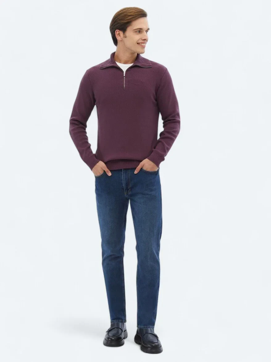 Damson Color Knitwear Sweatshirt - 2