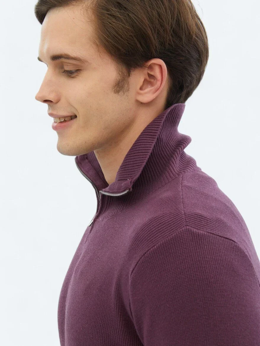 Damson Color Knitwear Sweatshirt 