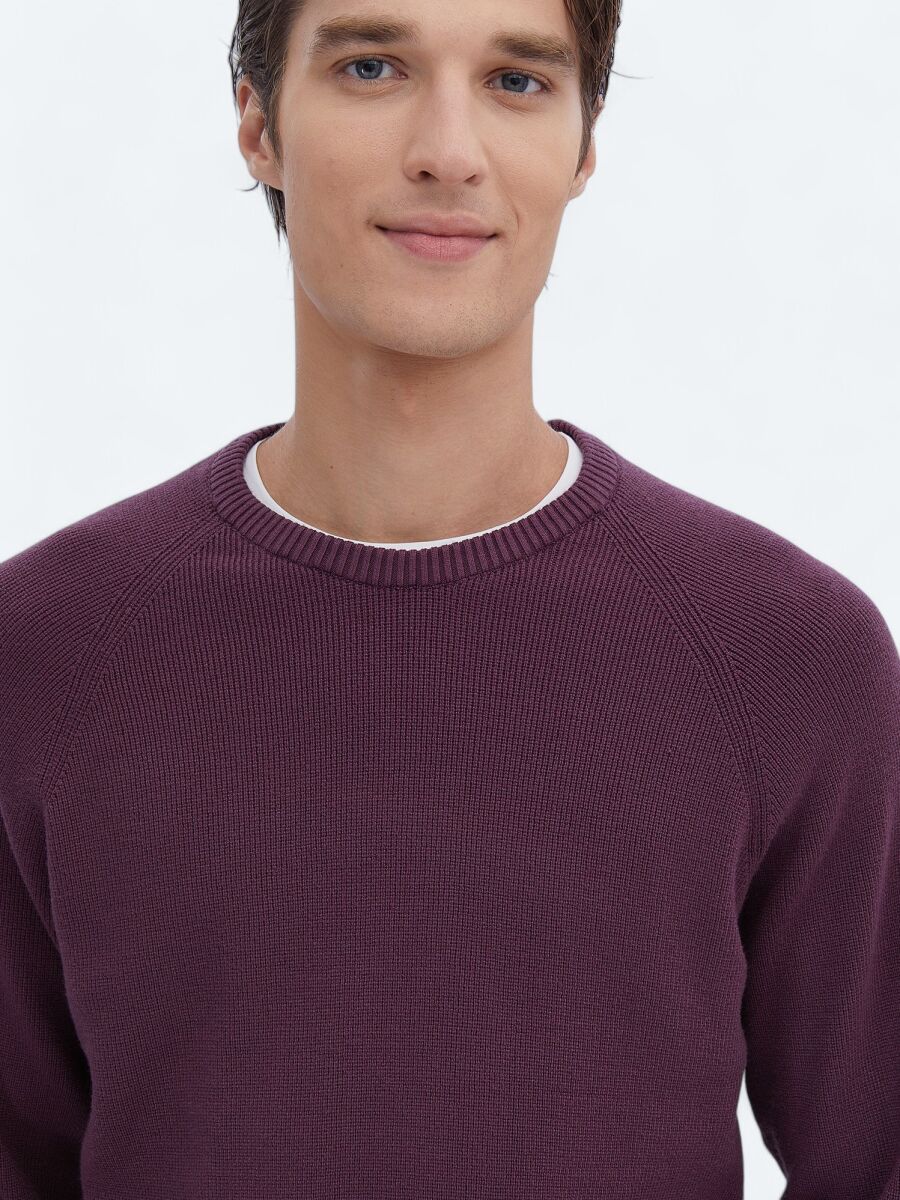 Damson Color Knitwear Sweatshirt - 3
