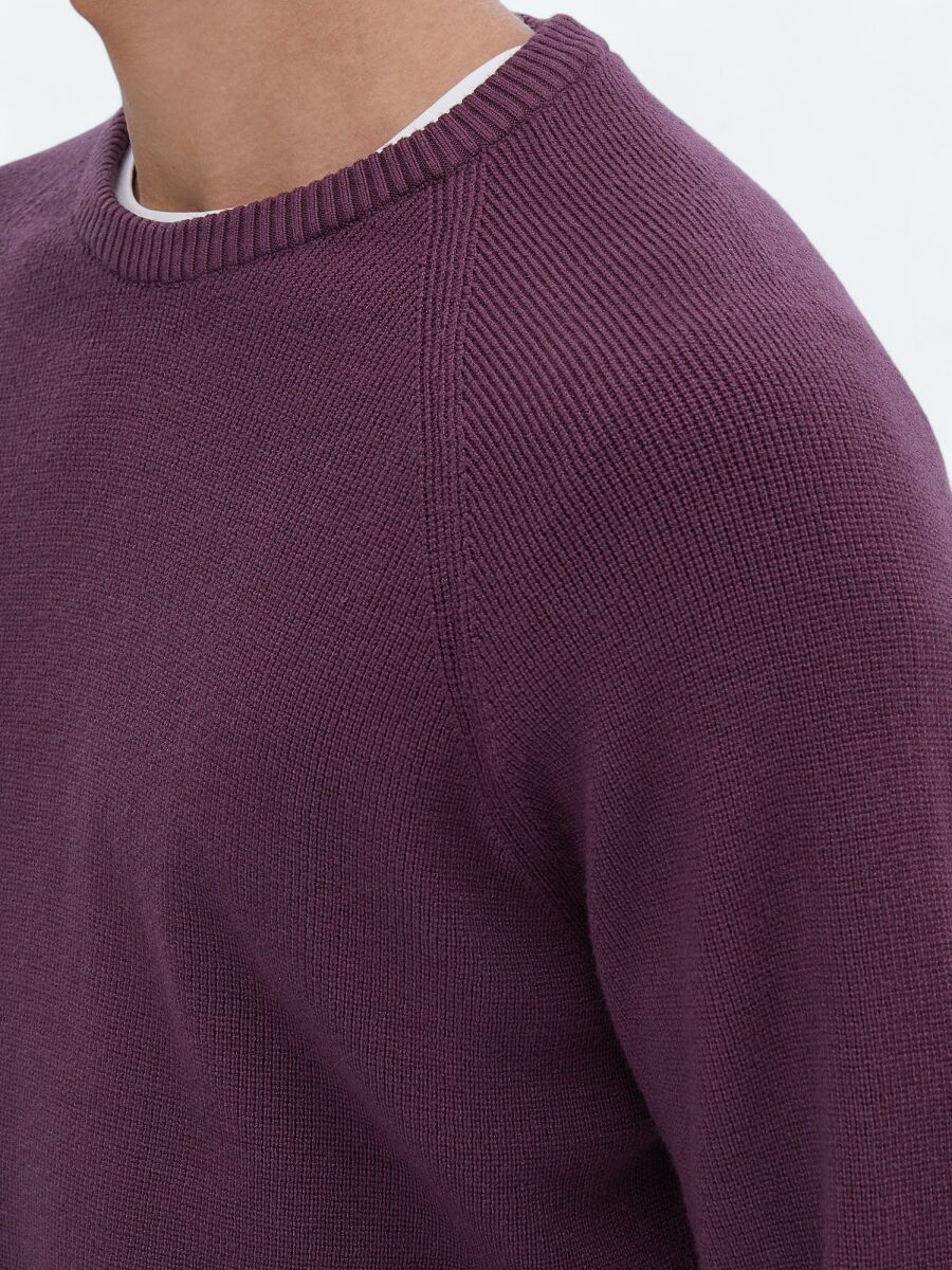 Damson Color Knitwear Sweatshirt - 4