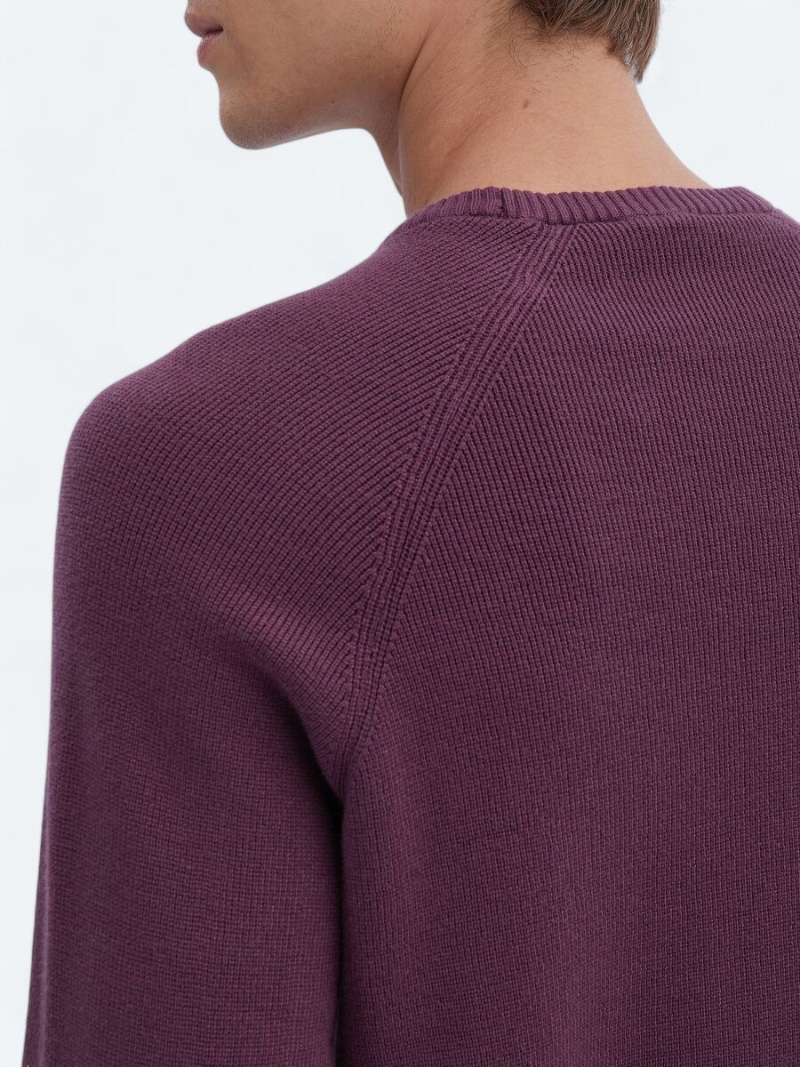 Damson Color Knitwear Sweatshirt - 5