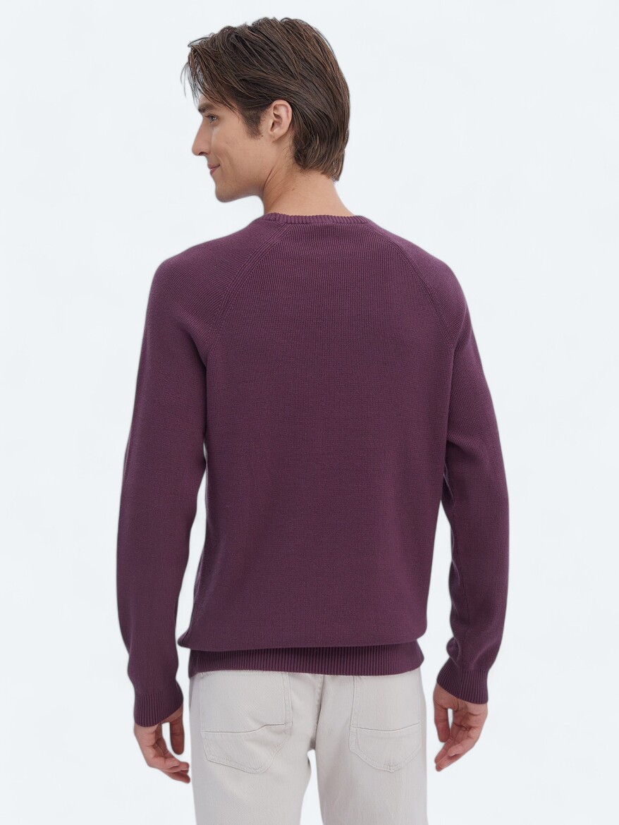 Damson Color Knitwear Sweatshirt - 6