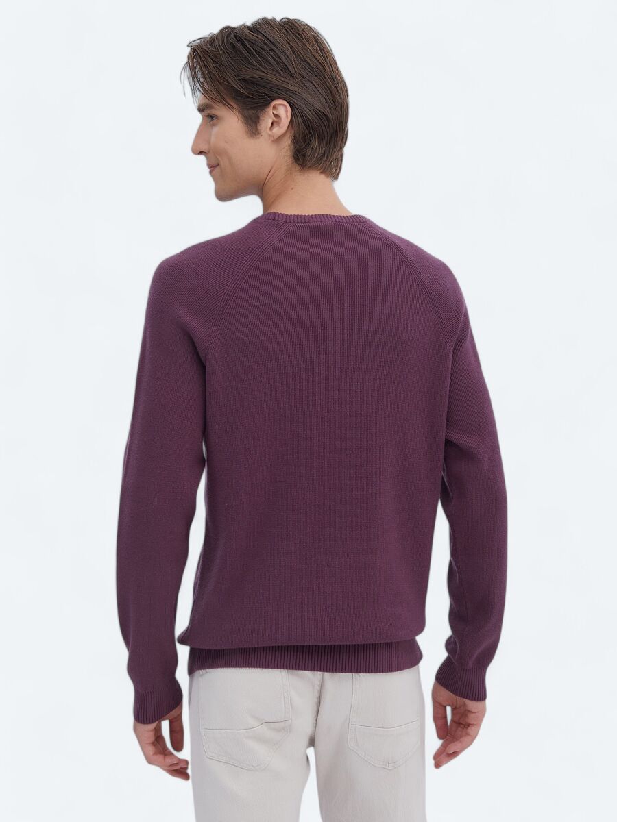 Damson Color Knitwear Sweatshirt - 6