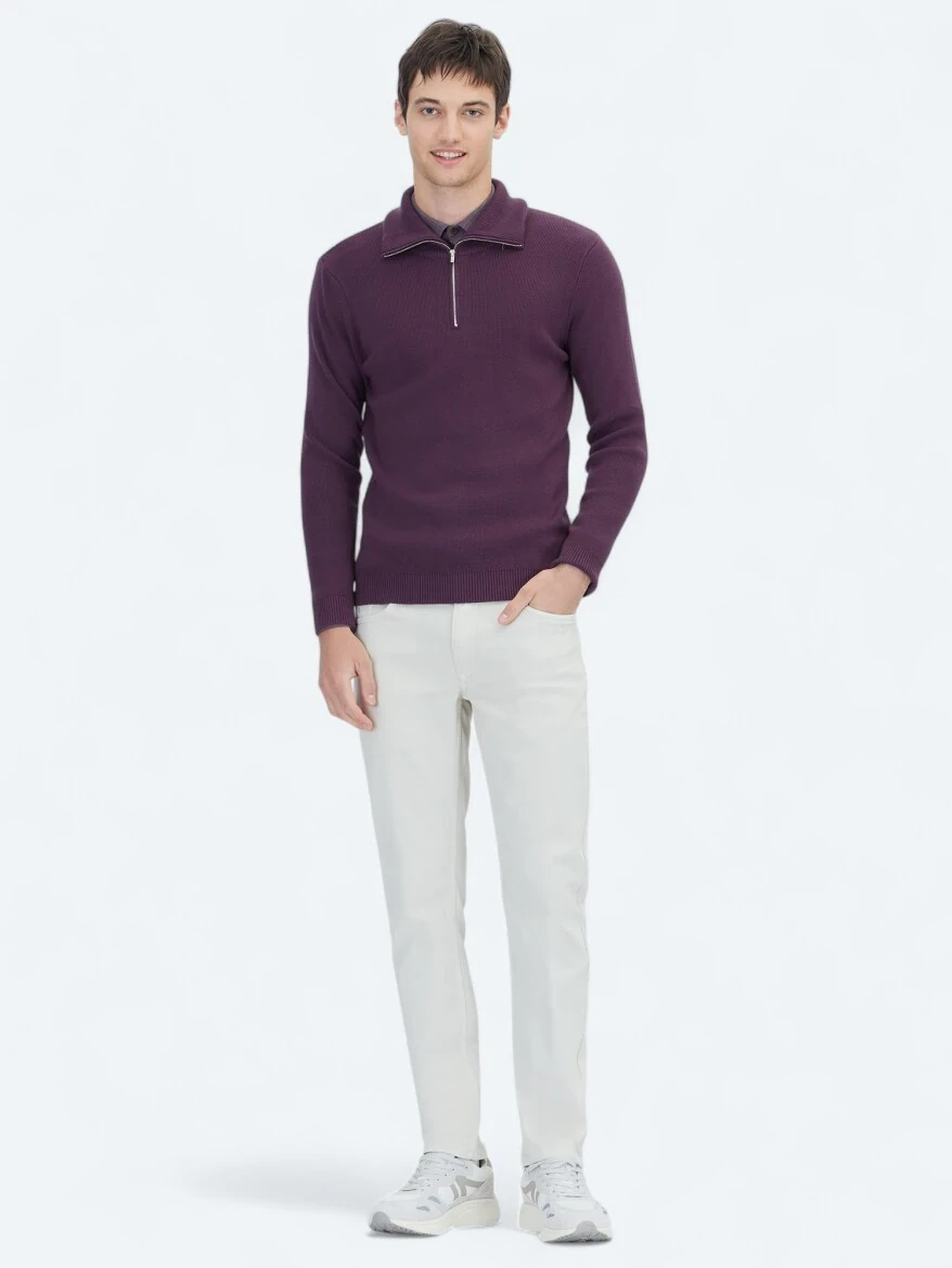 Damson Color Knitwear Sweatshirt - 2