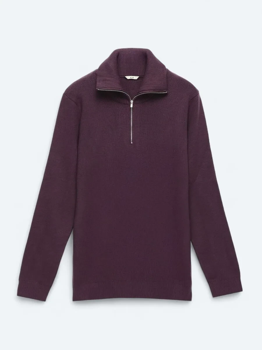 Damson Color Knitwear Sweatshirt - 7
