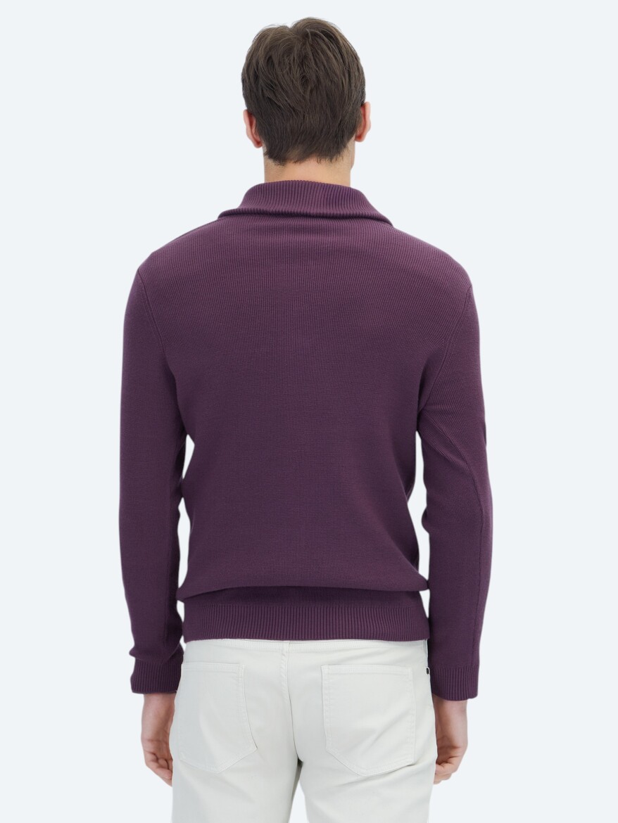 Damson Color Knitwear Sweatshirt - 6