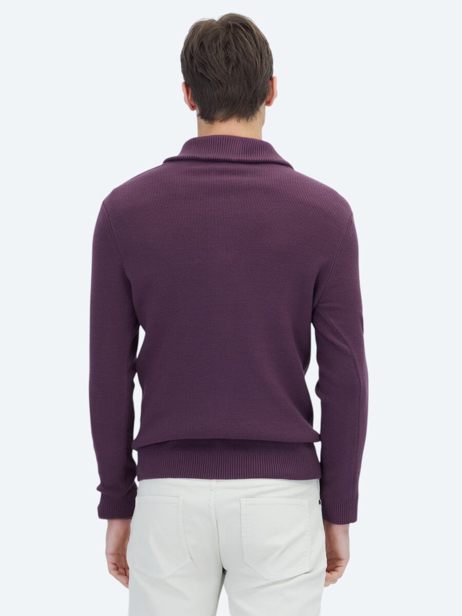 Damson Color Knitwear Sweatshirt - 6