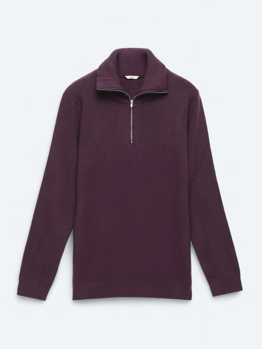 Damson Color Knitwear Sweatshirt - 7
