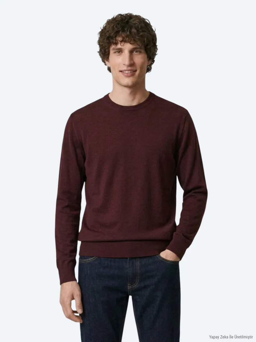 Damson Color Knitwear Sweatshirt 