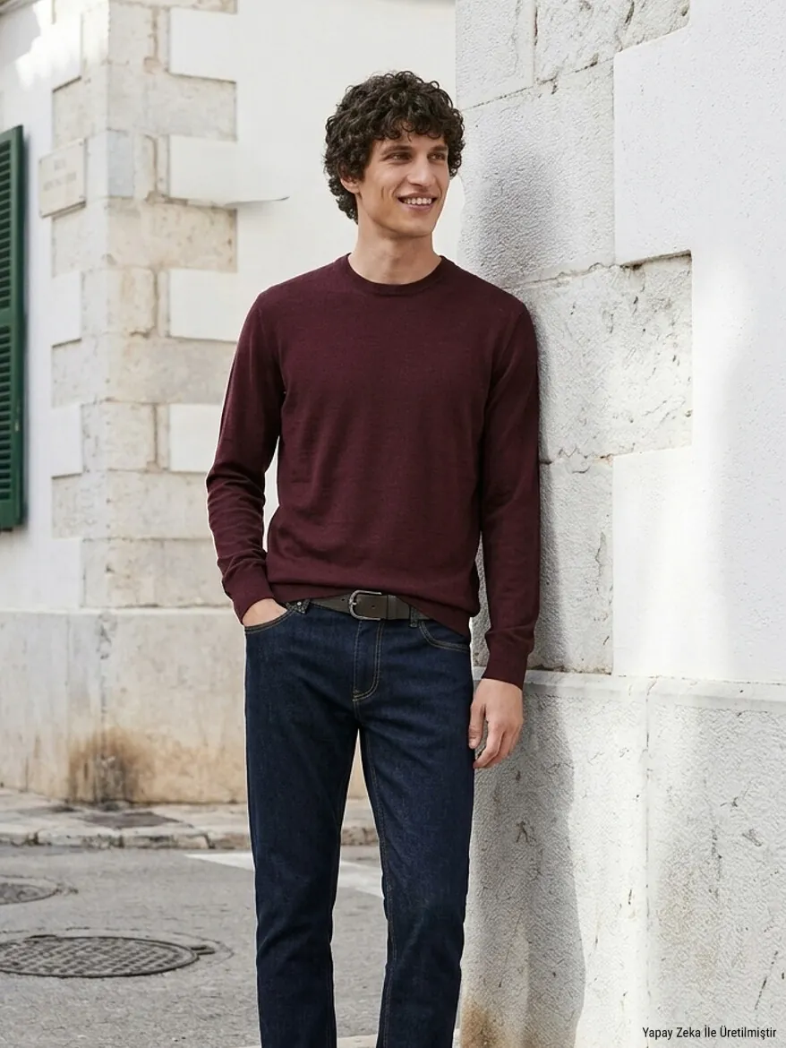 Damson Color Knitwear Sweatshirt - 2