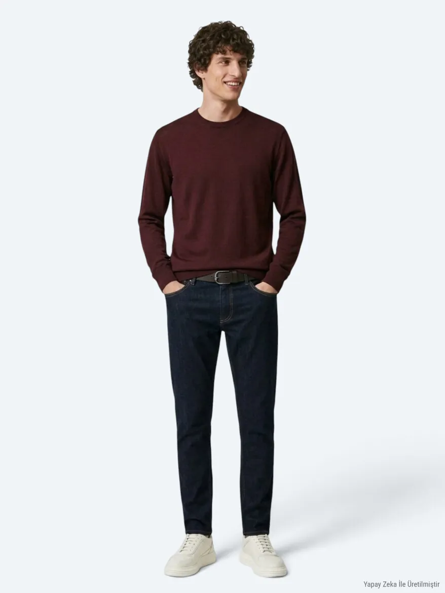 Damson Color Knitwear Sweatshirt - 3