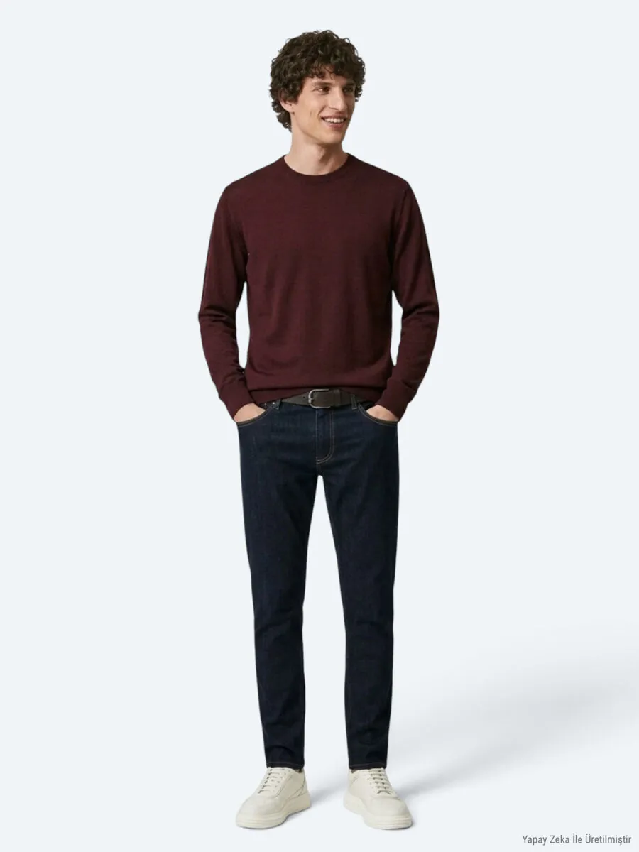 Damson Color Knitwear Sweatshirt - 3
