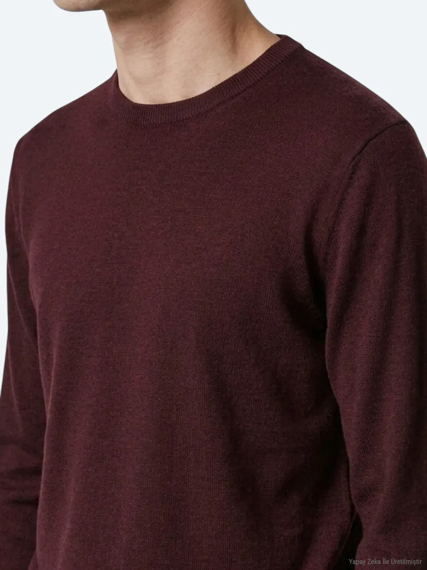 Damson Color Knitwear Sweatshirt - 5