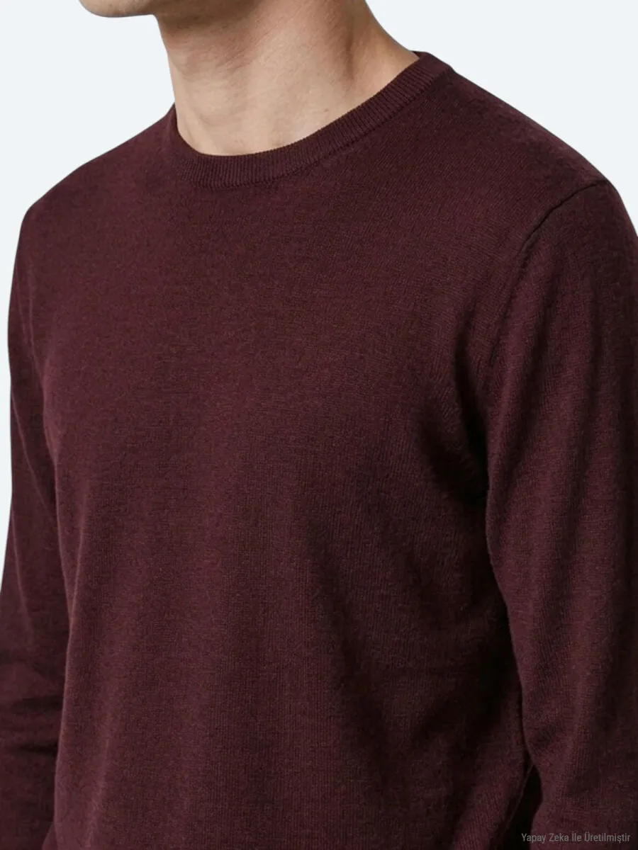 Damson Color Knitwear Sweatshirt - 5