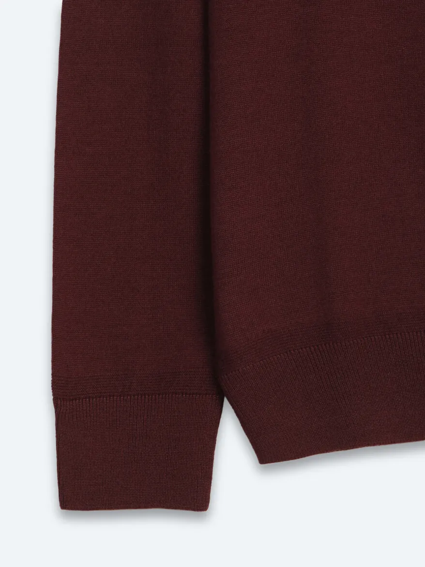 Damson Color Knitwear Sweatshirt - 11