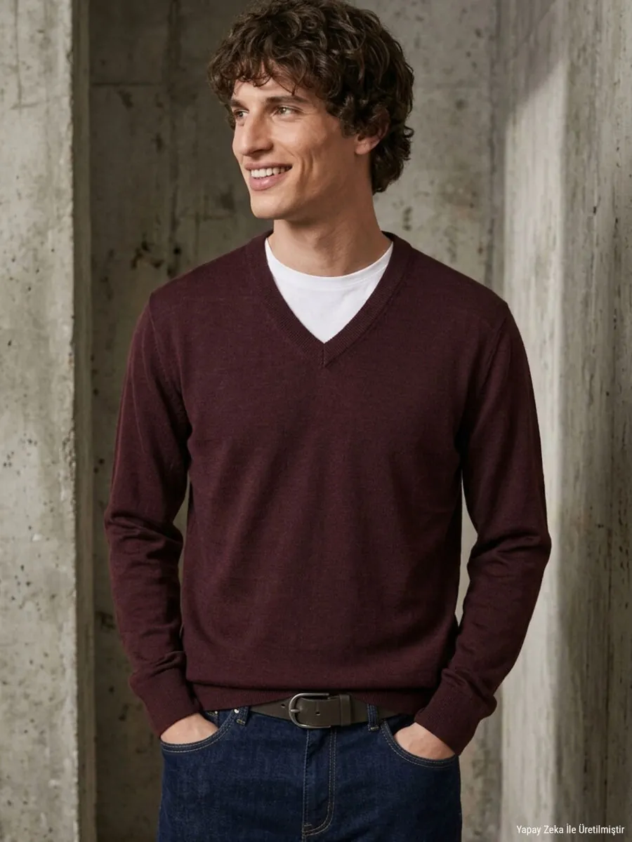 Damson Color Knitwear Sweatshirt - 2