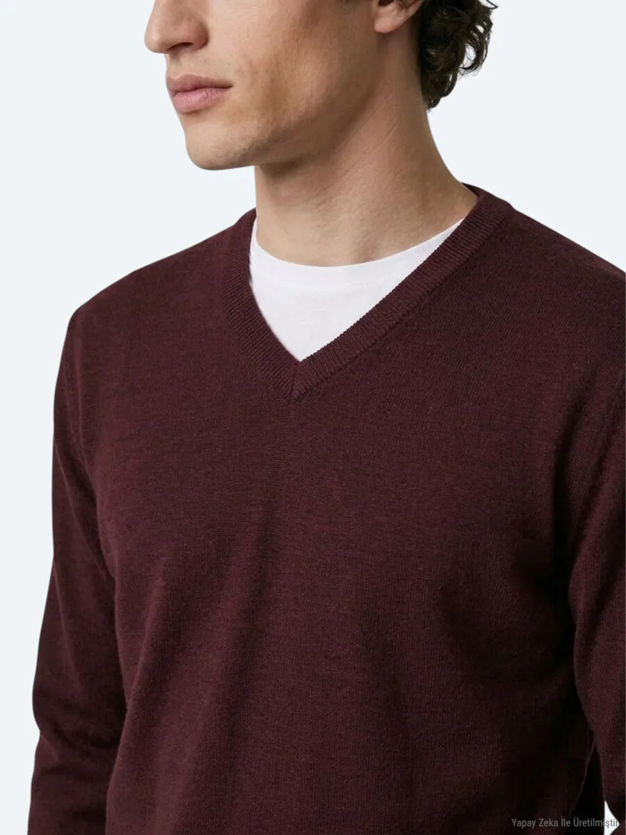 Damson Color Knitwear Sweatshirt - 3