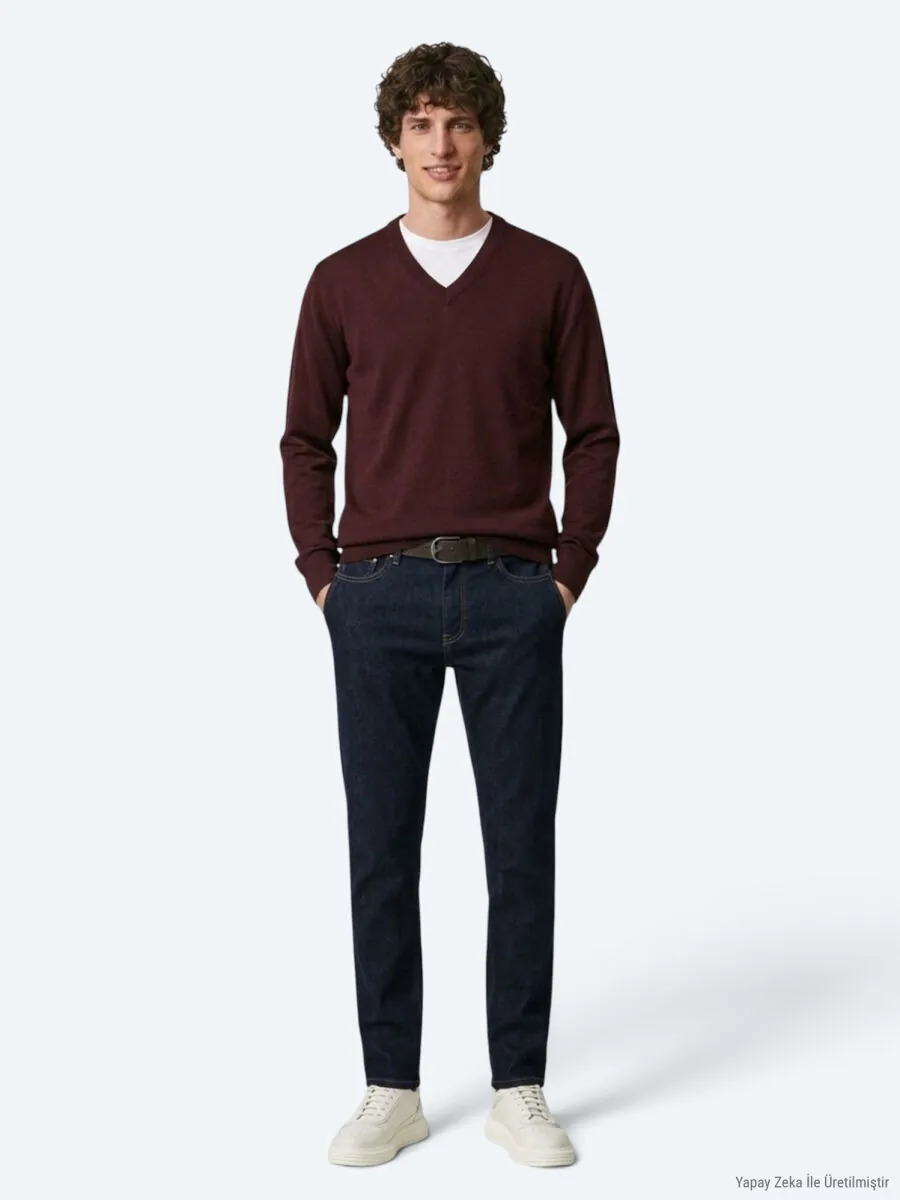 Damson Color Knitwear Sweatshirt - 5