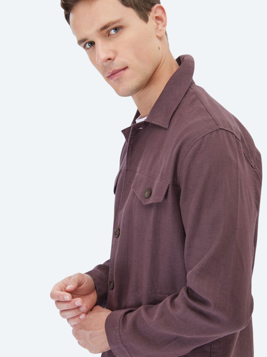 Damson Color Overshirt - 4