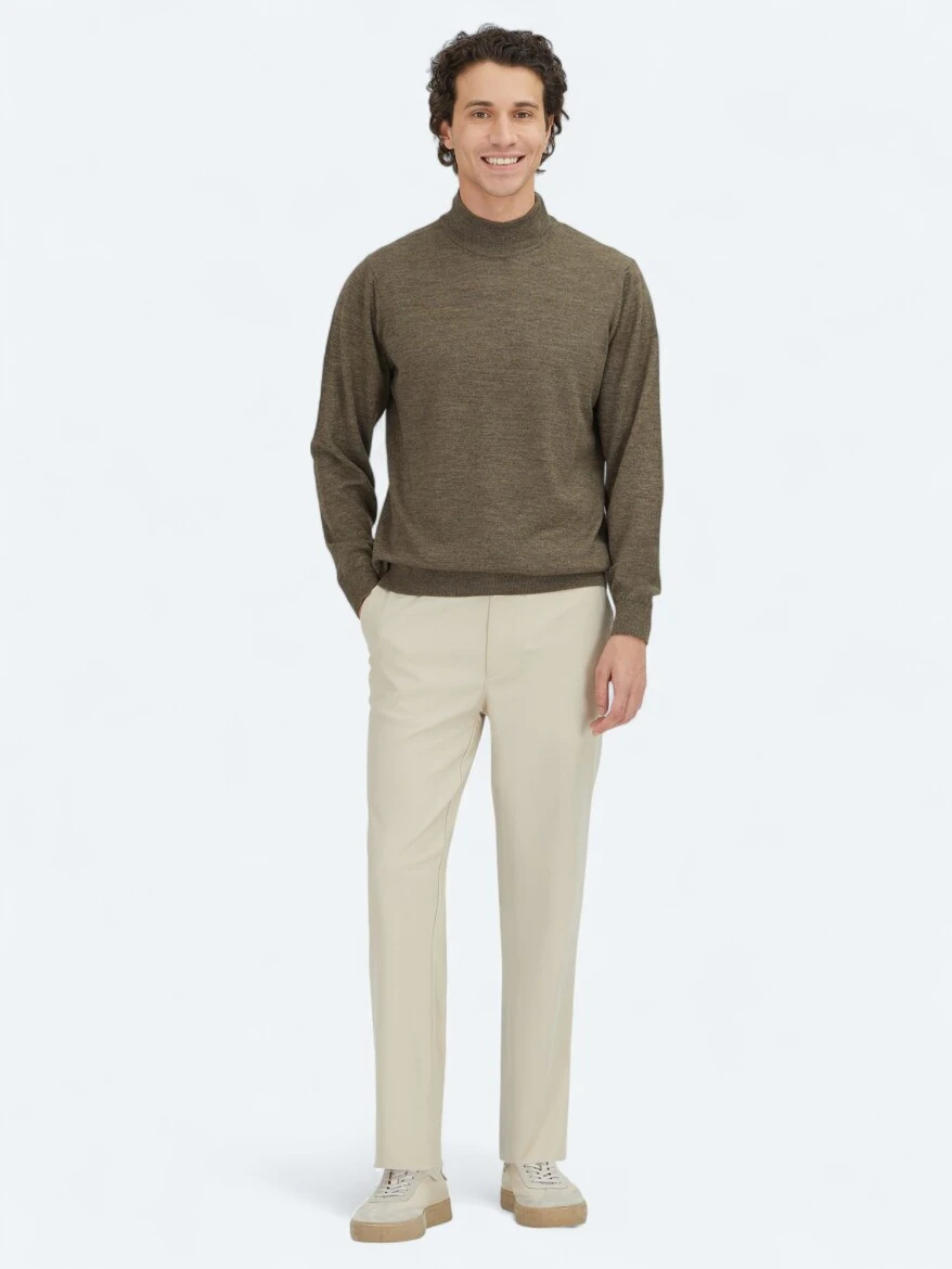 Dark Beige Knitwear Sweatshirt - KİP