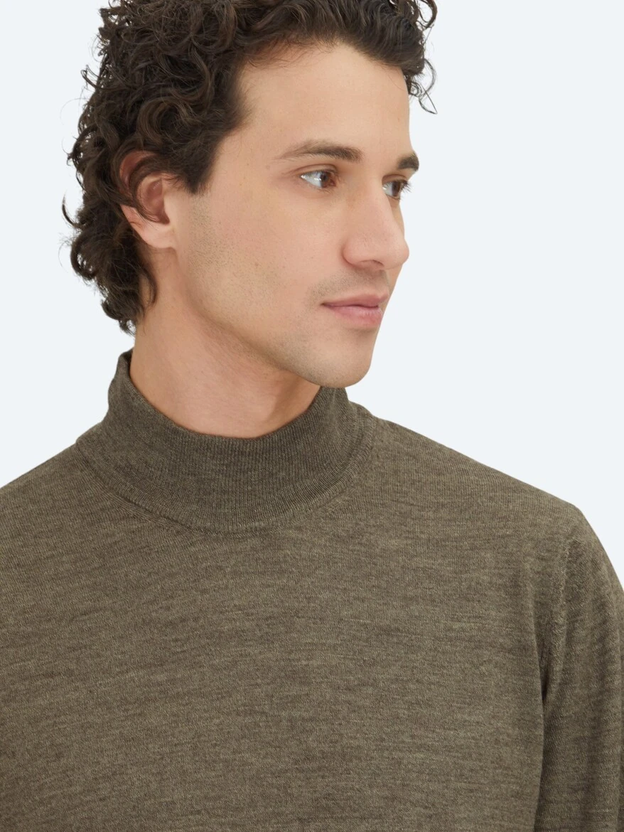 Dark Beige Knitwear Sweatshirt - KİP