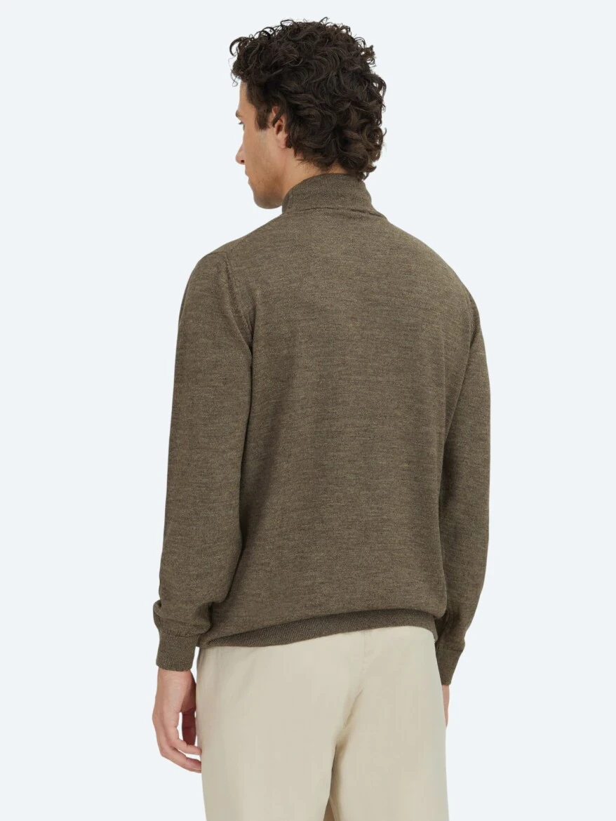 Dark Beige Knitwear Sweatshirt - 5