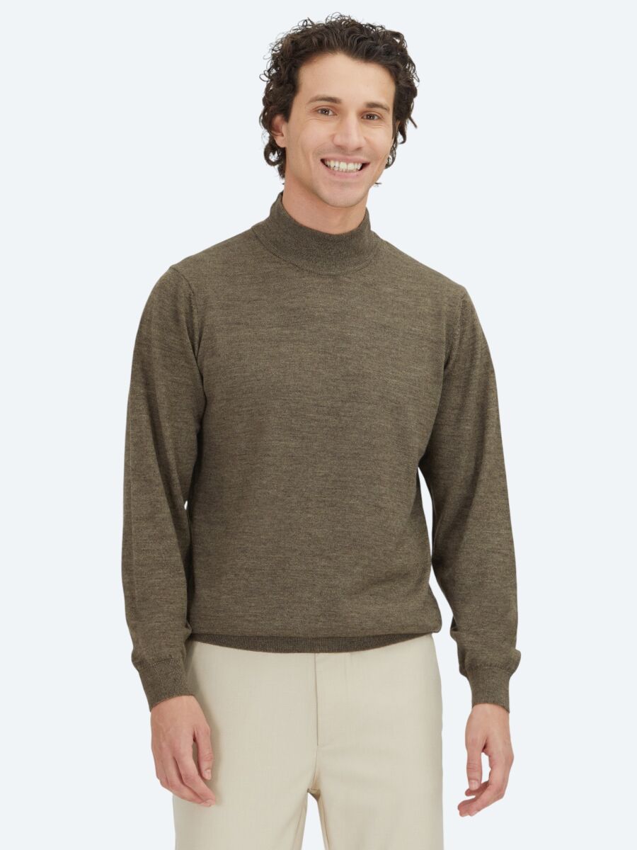 Dark Beige Knitwear Sweatshirt - 1