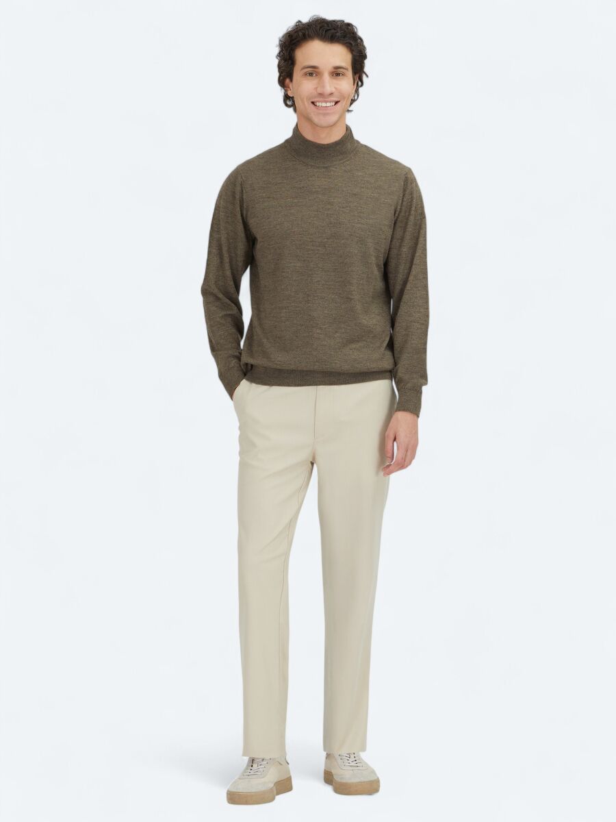 Dark Beige Knitwear Sweatshirt - 2