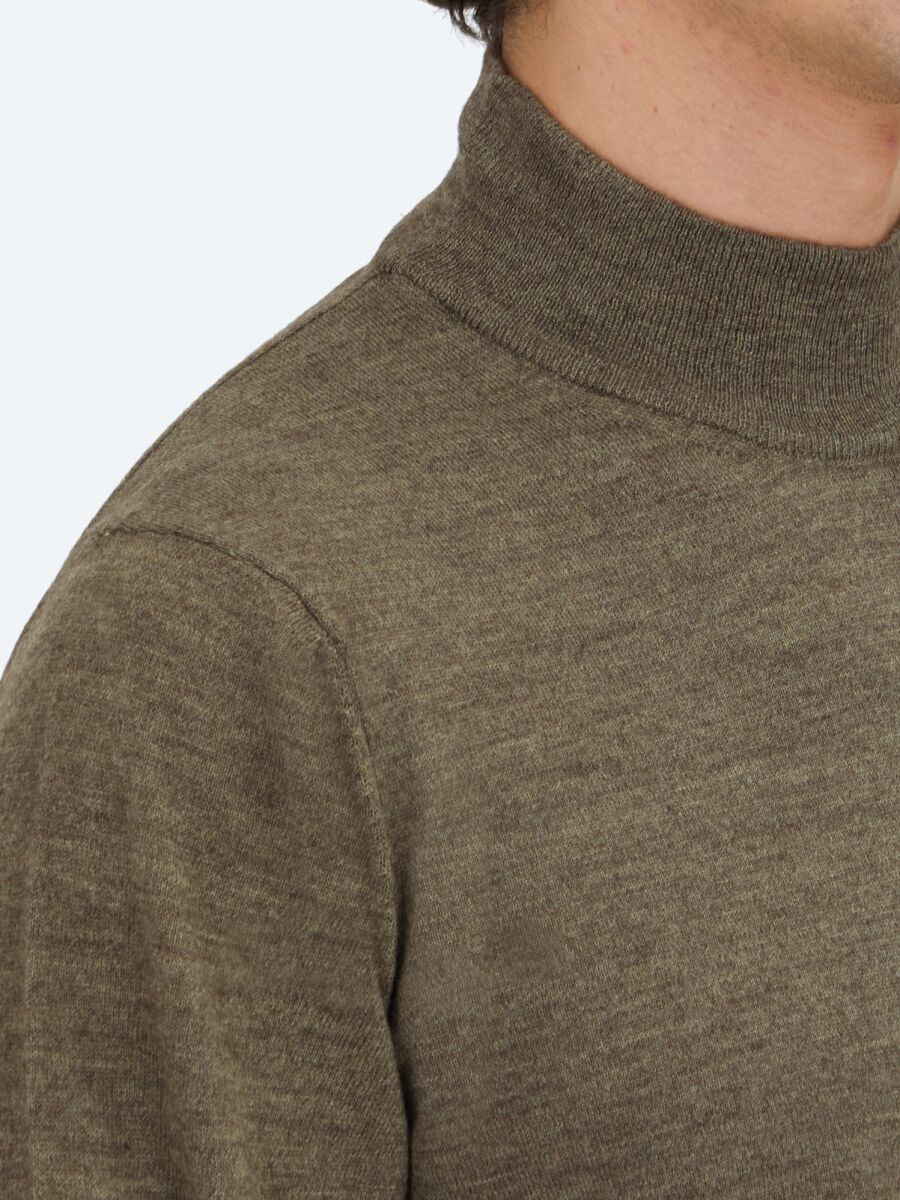 Dark Beige Knitwear Sweatshirt - 4