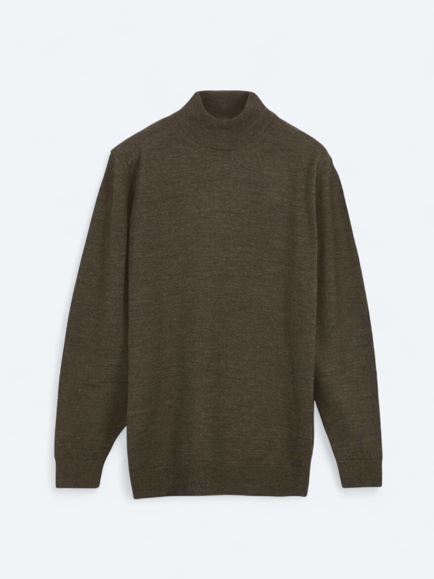 Dark Beige Knitwear Sweatshirt - 6