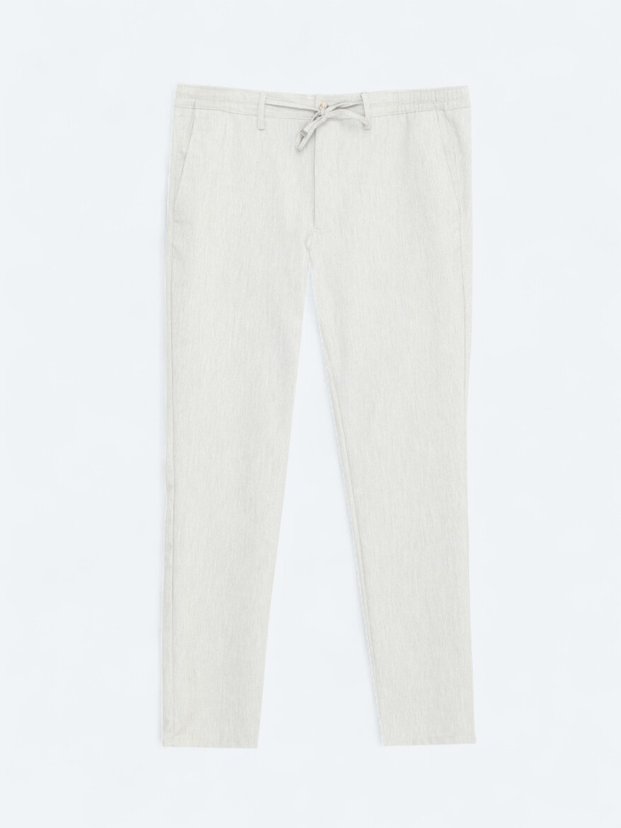 Dark Beige Weaving Jogging Fit Casual Trousers - 6