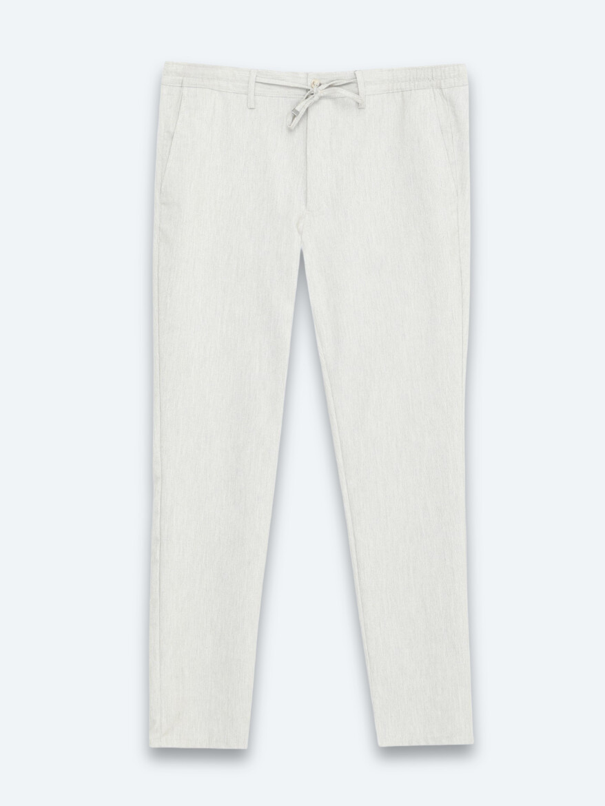 Dark Beige Weaving Jogging Fit Casual Trousers - 6
