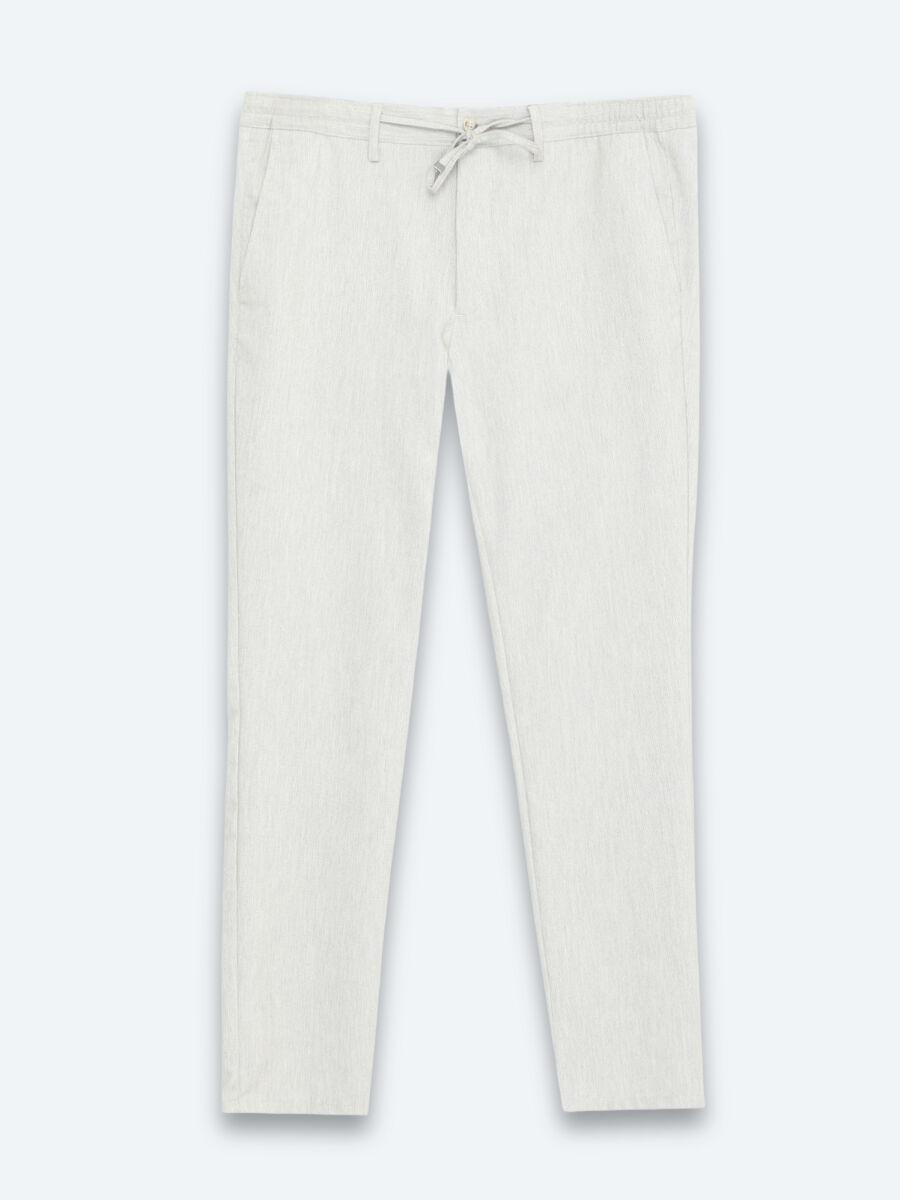 Dark Beige Weaving Jogging Fit Casual Trousers - 6