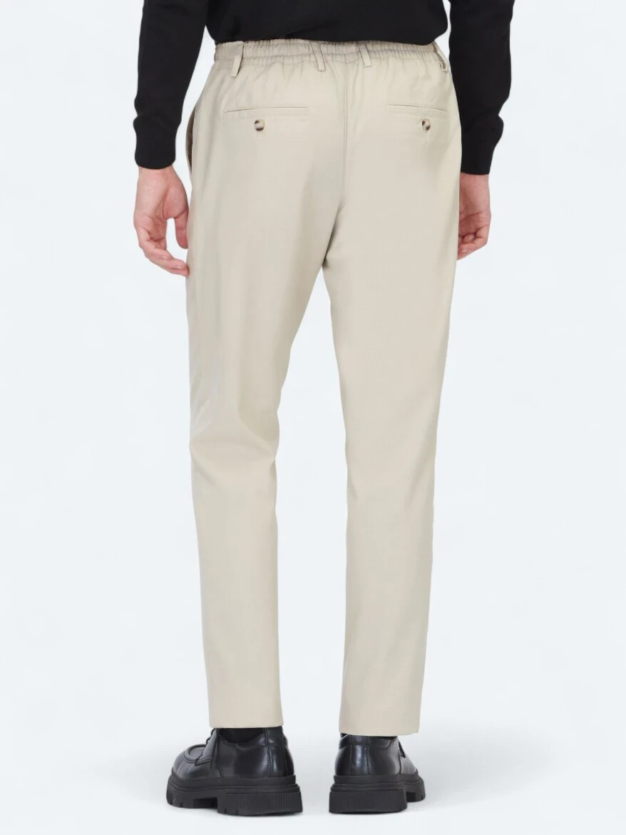 Dark Beige Weaving Jogging Fit Casual Trousers - 5