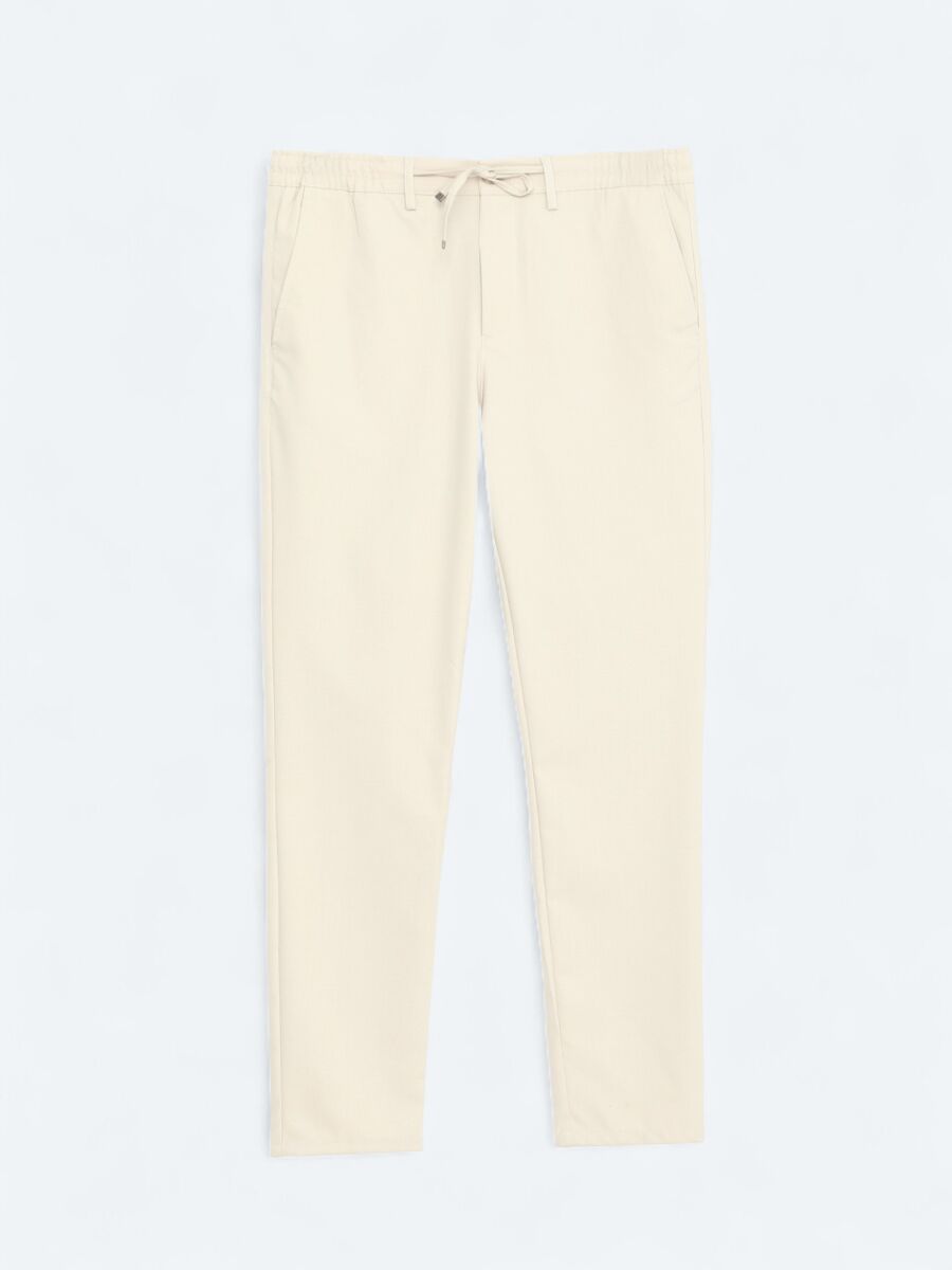 Dark Beige Weaving Jogging Fit Casual Trousers - 6